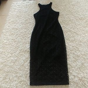 Express scuba neck midi dress